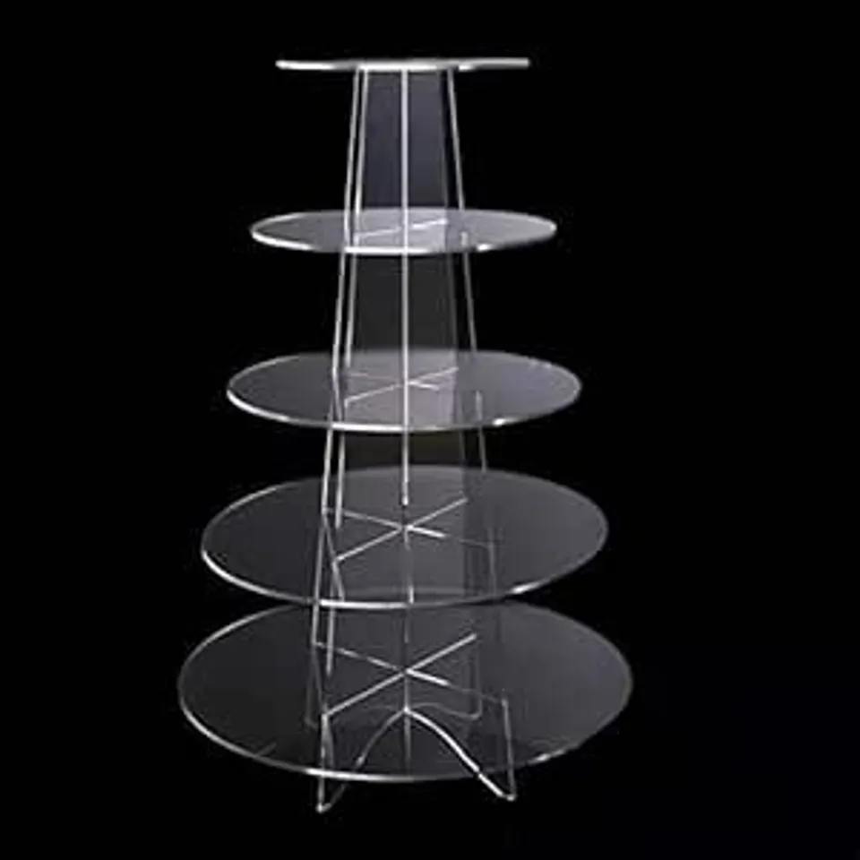BOXED DISPLAY4TOP 5 TIER CLEAR CUPCAKE STAND