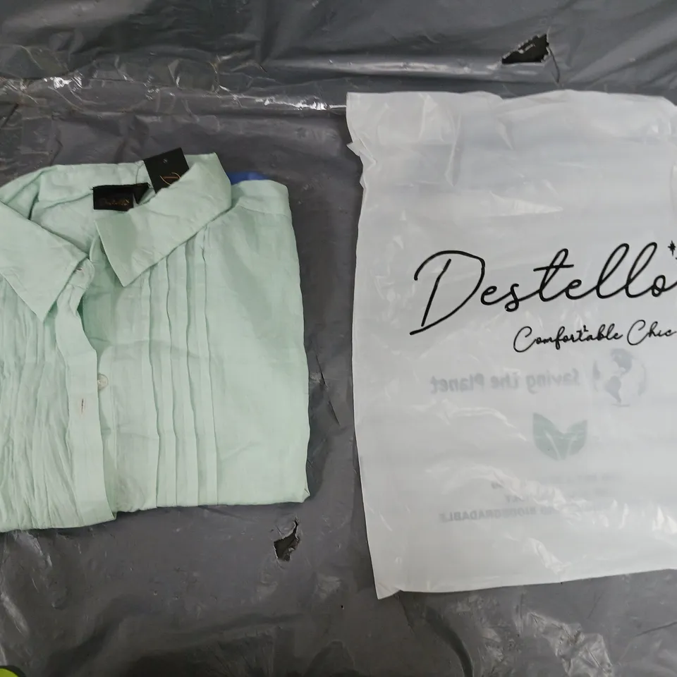 40 BRAND NEW DESTELLO BLUE & MINT SHIRT DRESS - S