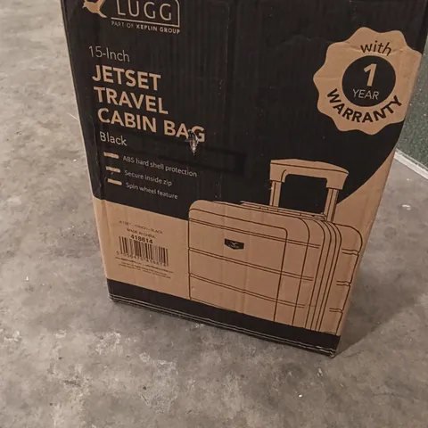 BOXED KEPLIN LUGG 15 INCH JETSET TRAVEL CABIN BAG BLACK COLOUR 