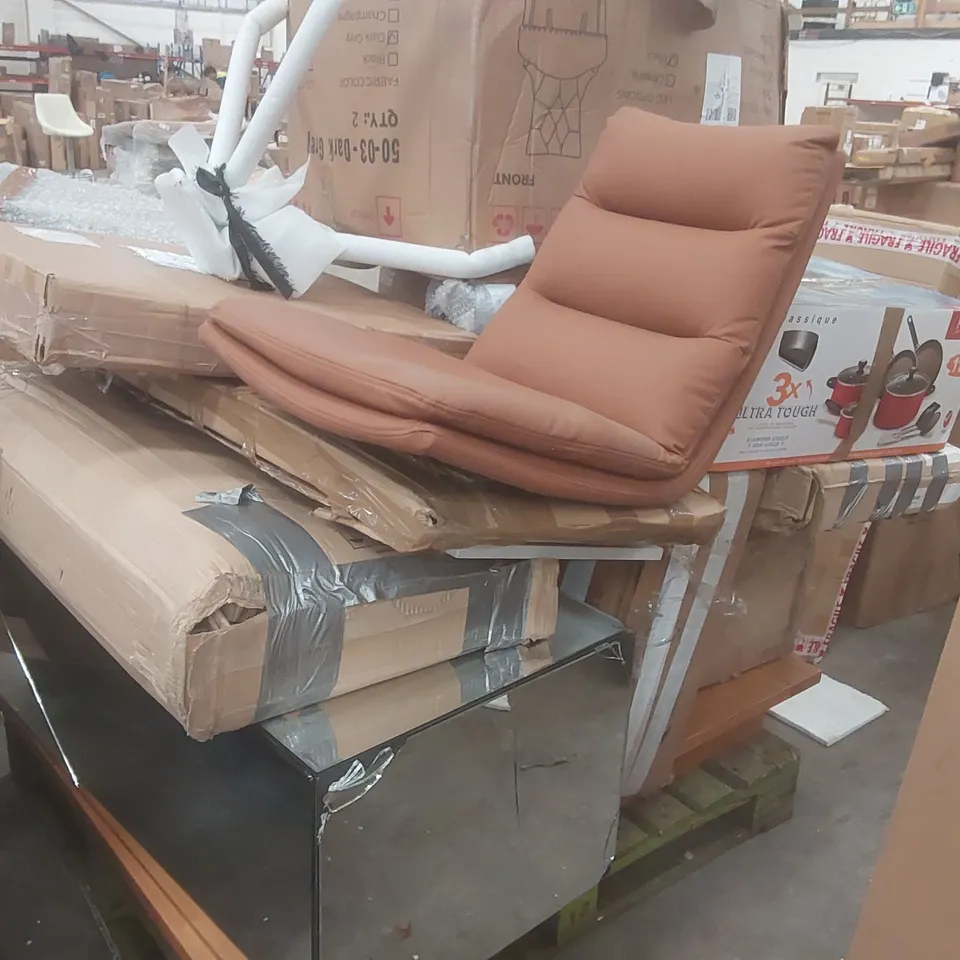 PALLET CONTAINING A LARGE QUANTITY OF ASSORTED DESIGNER FURNITURE PARTS ECT