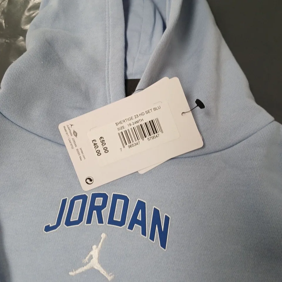 NIKE JORDAN KIDS' HOODIE – LIGHT BLUE, 18-24MTH