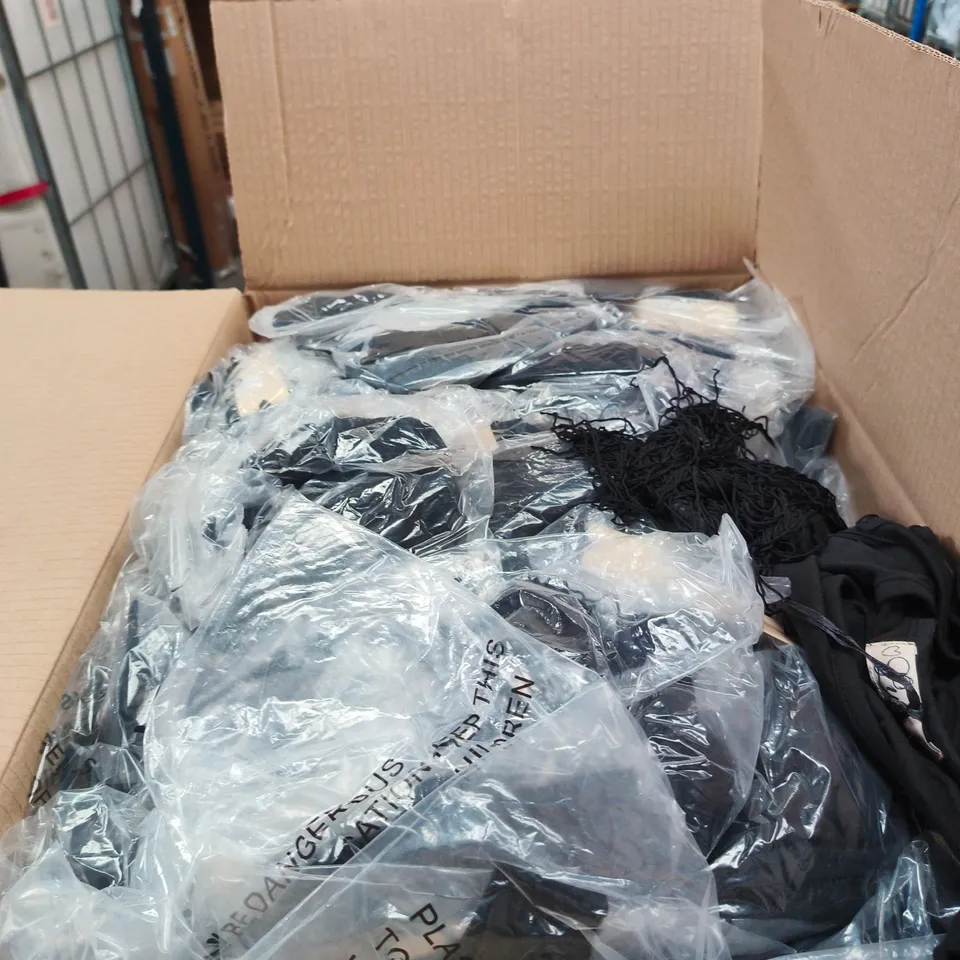 BOX OF APPROXIMATELY 100 LUCID BLACK FRINGE HEM SLEEVELESS TOP – WOMEN’S CROP TANK - SIZES 10 / 14