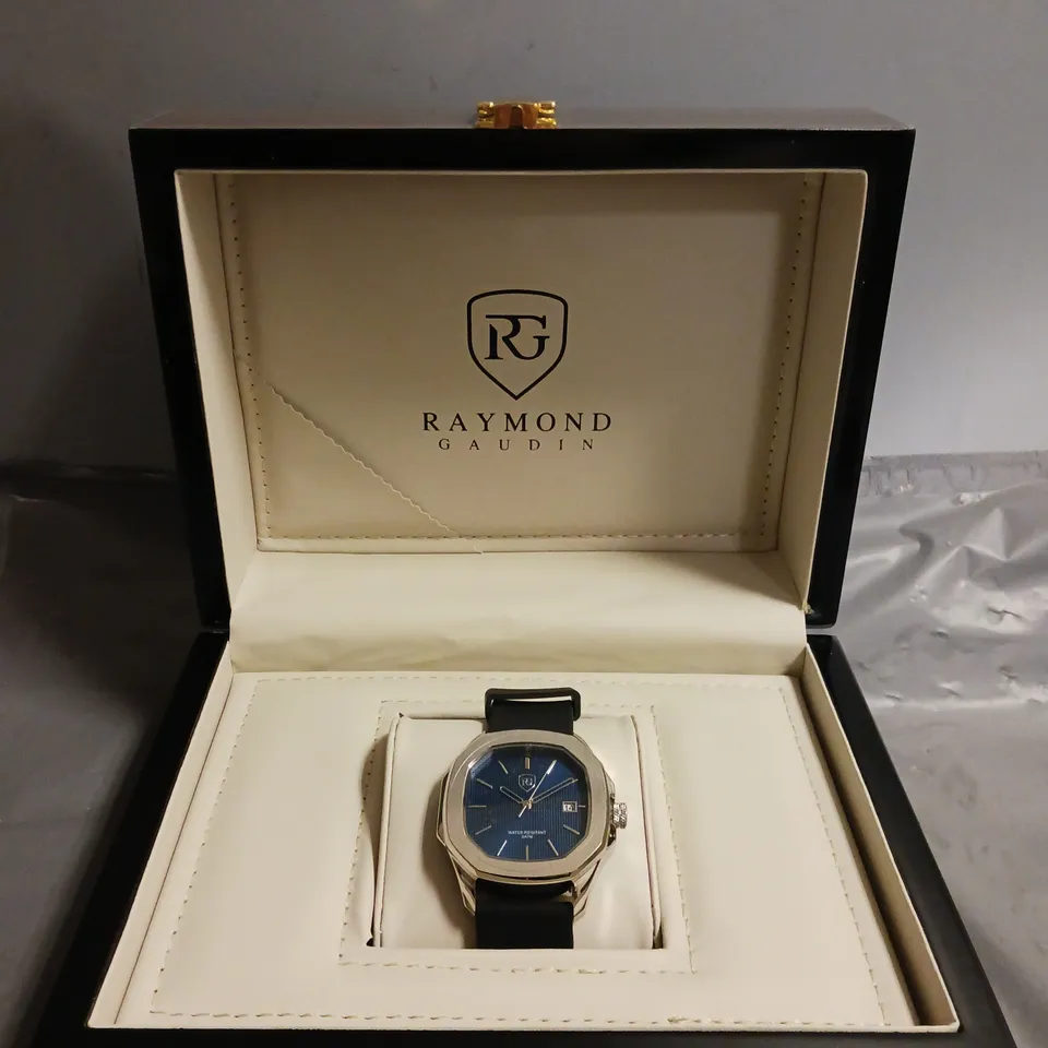 BOXED RAYMOND GAUDIN WATCH MULTI FUCTION DIAL 5 ATM WATER RESISTANT WATCH