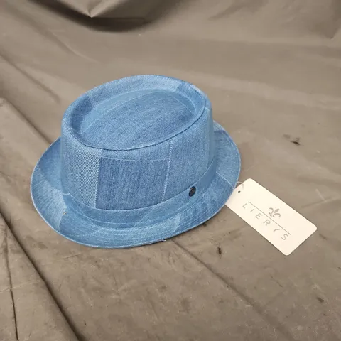 LIERYS DENIM FEDORA-STYLE HAT – BLUE - L
