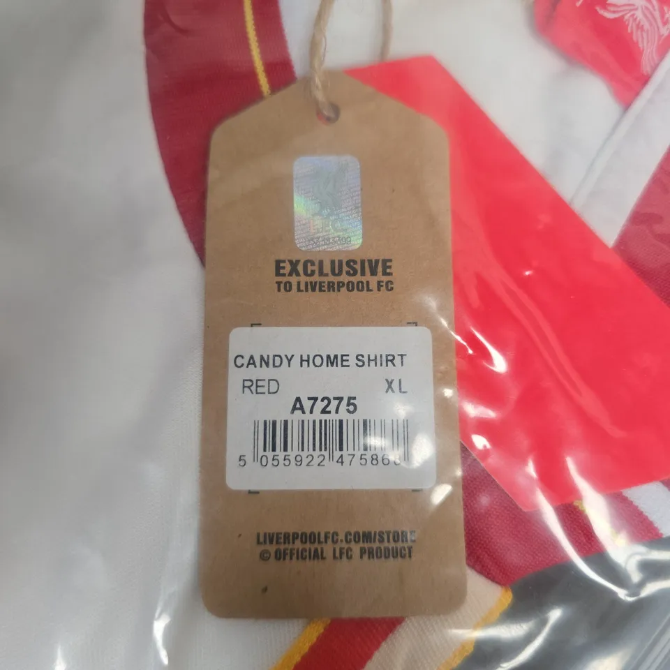 LIVERPOOL FC CANDY HOME SHIRT - RED, UK XL (OFFICIAL LFC PRODUCT)