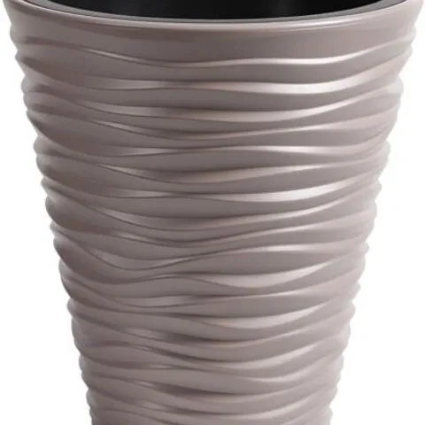 BOXED PROSPERPLAST DBSA300 ROUND FLOWER POT MOCCA LIGHT BROWN 33CM