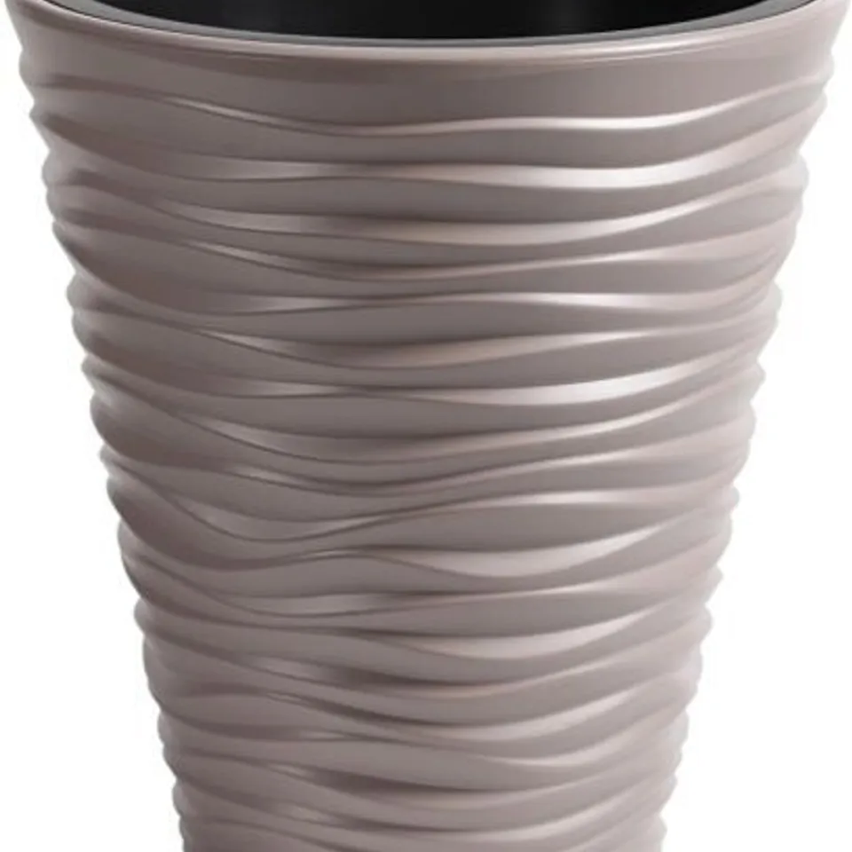 BOXED PROSPERPLAST DBSA300 ROUND FLOWER POT MOCCA LIGHT BROWN 33CM