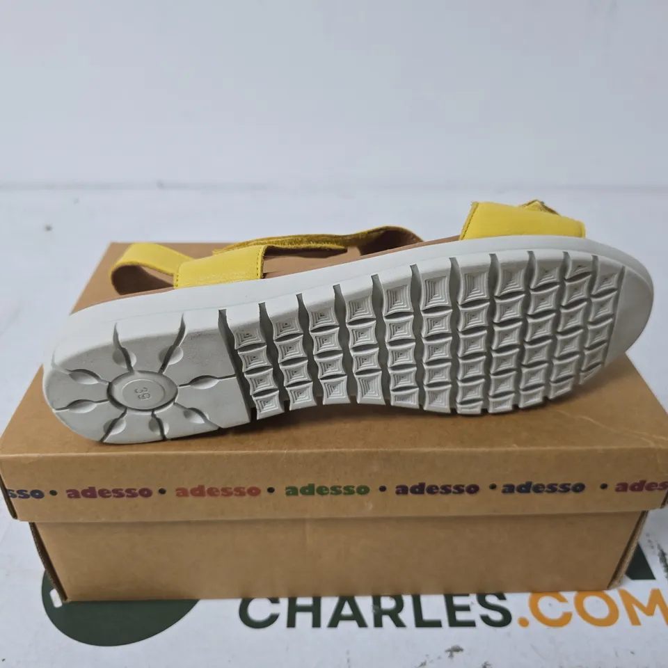 ADESSO YELLOW LEATHER SANDALS SIZE 39 BOXED