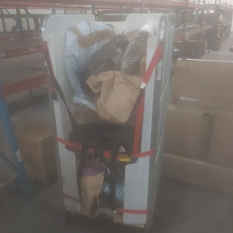 CAGE OF ASSORTED HOUSEHOLD GOODS AND PRODUCTS TO INCLUDE; BEDDING, CURTAINS, DISH RACK ETC - CAGE NOT INCLUDED 