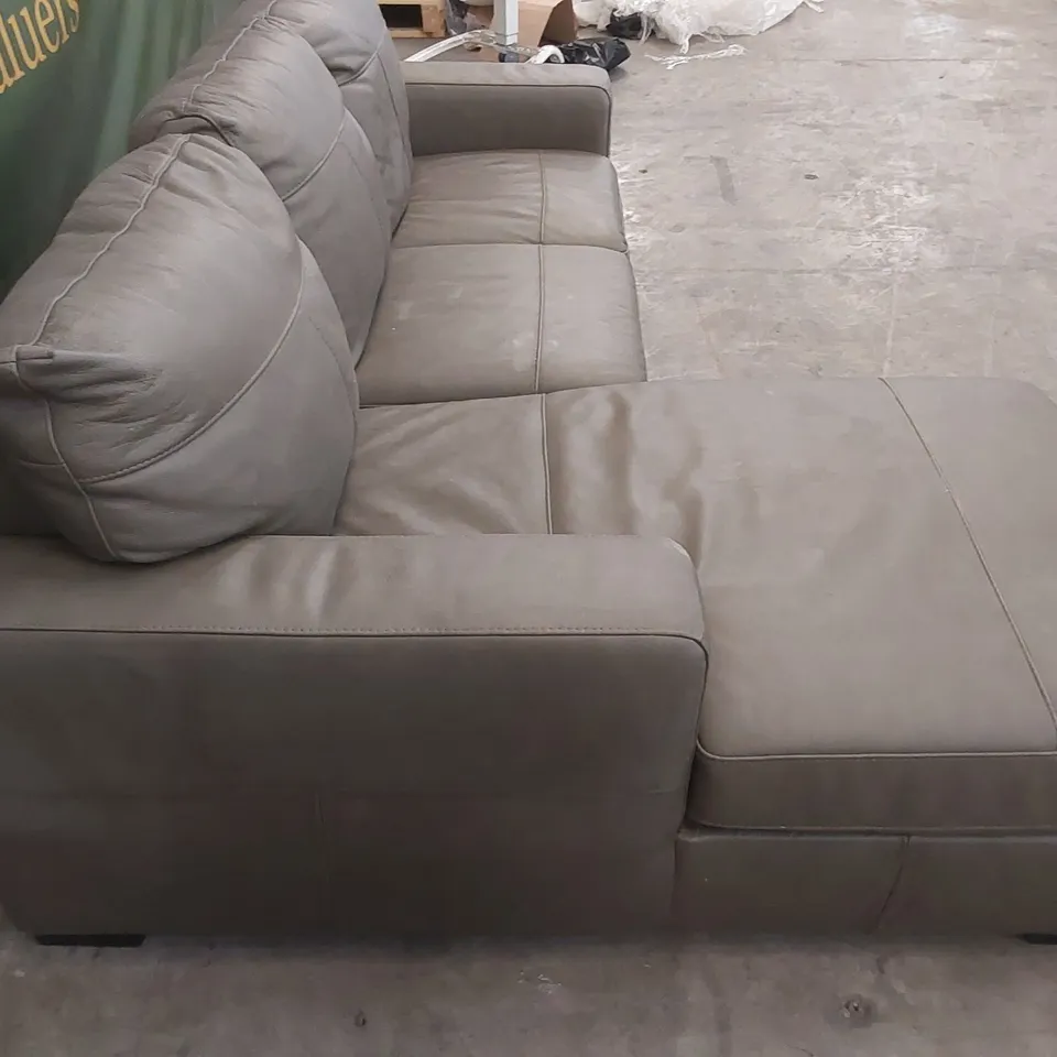 DESIGNER LEATHER UPHOLSTERED CHAISE CORNER SOFA