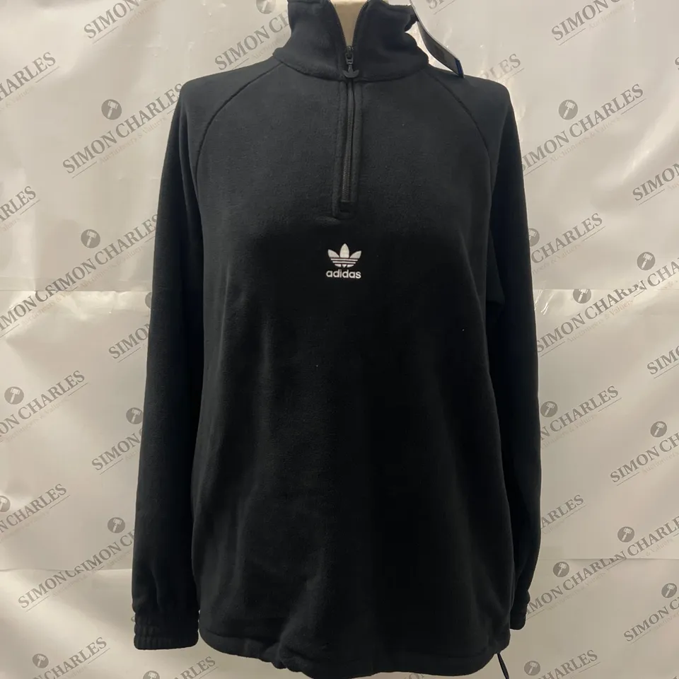 ADIDAS POLAR FLEECE PULLOVER 1/4 ZIP IN BLACK SIZE S