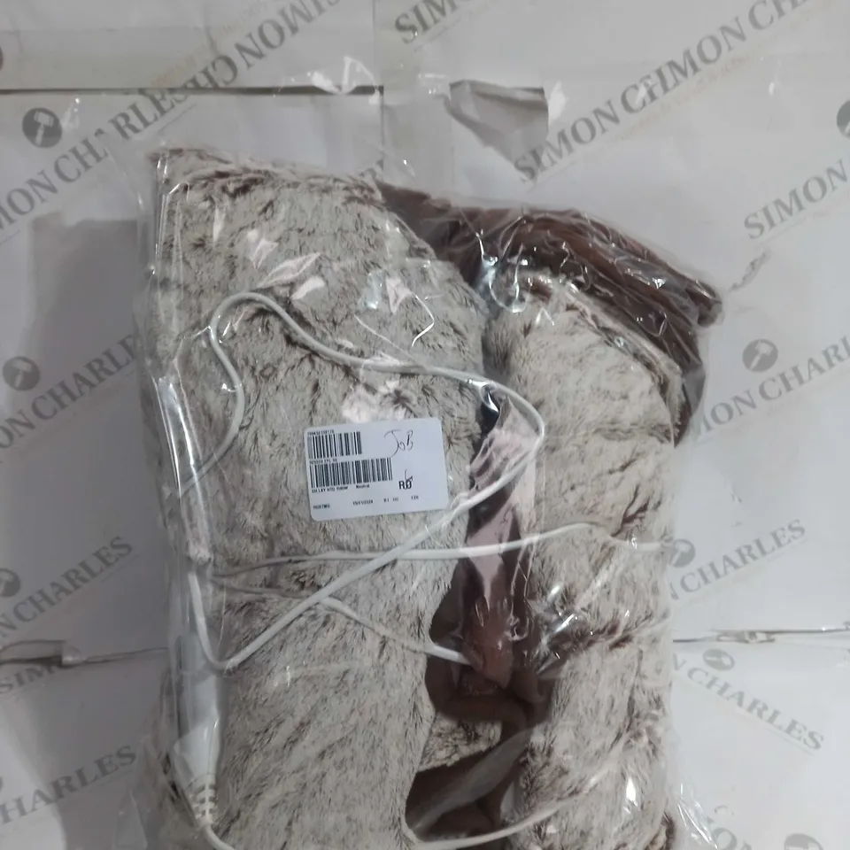 COZEE HOME LUXURY HEATED THROW - NEUTRAL/BROWN