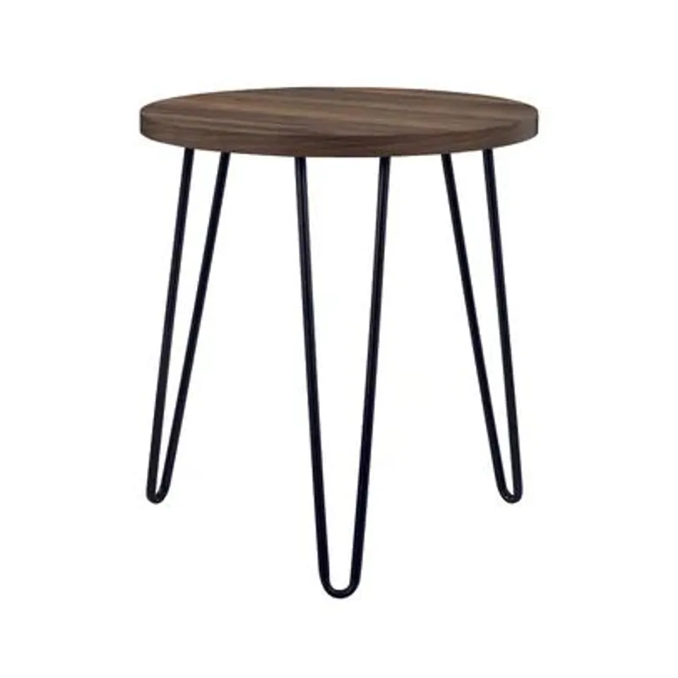 BOXED OWEN ROUND END TABLE WALNUT