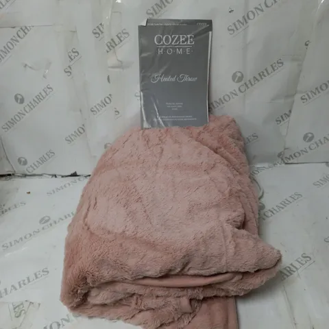 BOXED COZEE HOME HEATED BLANKET IN PINK