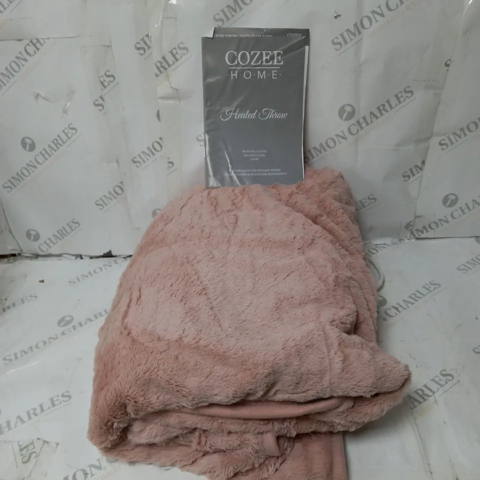 BOXED COZEE HOME HEATED BLANKET IN PINK