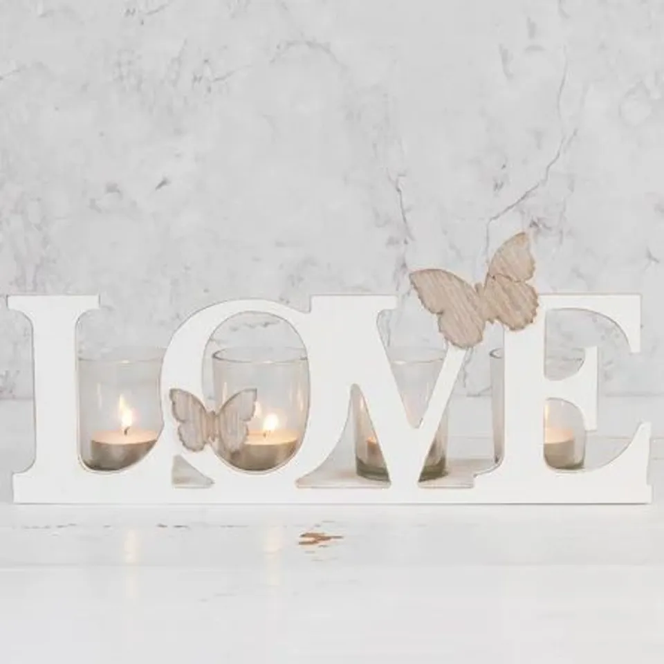 LOVE WOODEN TEALIGHT