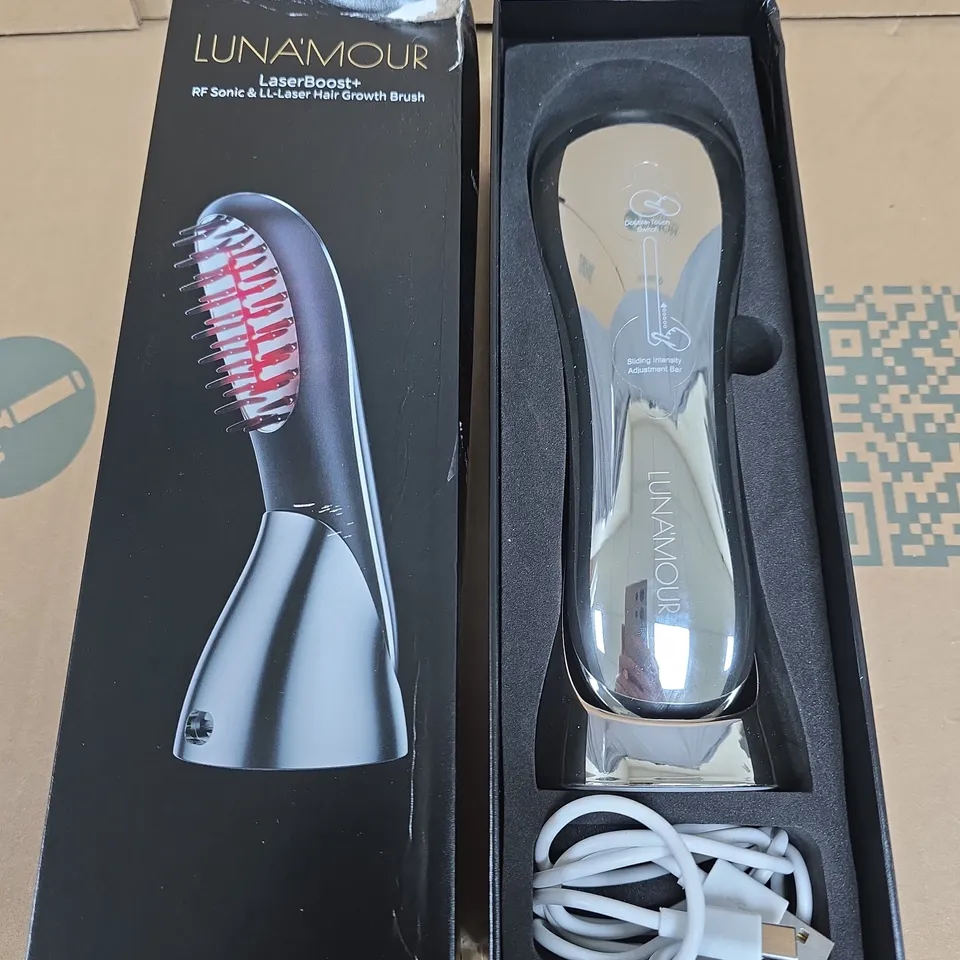 LUNAMOUR LASERBOOST+ RF SONIC & LL-LASER HAIR GROWTH BRUSH – BOXED