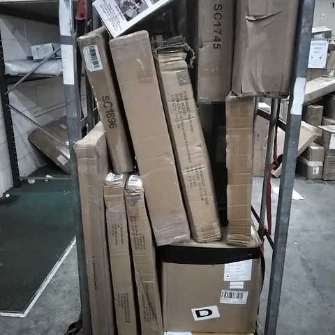 CAGE OF ASSORTED HOUSEHOLD GOODS TO INCLUDE SWIVEL TIDY, NIGHT TABLE AND BEDSIDE TABLE 