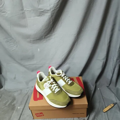 FITFLOP F-MODE FLOW FLATFORM SNEAKERS – CAMO-GREEN MIX, UK 6 (US 8, EU 39)