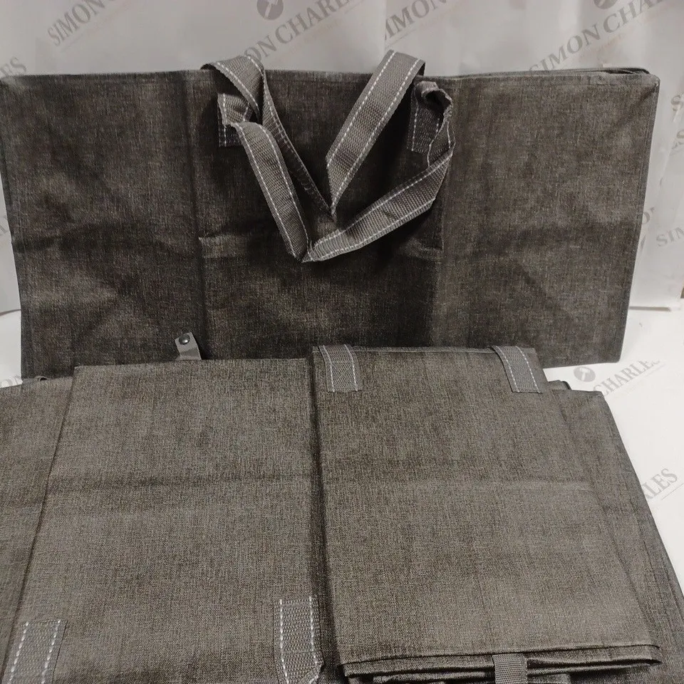 LOT OF 8 GREY STORAGE BAGS