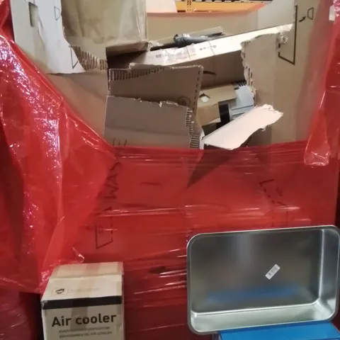 PALLET OF ASSORTED HOUSEHOLD GOODS AND PRODUCTS TO INCLUDE;CAT TRAY,WATER TABLE,AIR COOLER