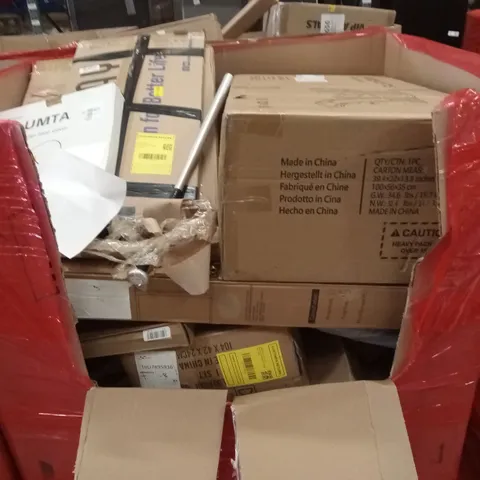 PALLET OF ASSORTED HOUSEHOLD GOODS AND PRODUCTS TO INCLUDE; TODDLER SLIDE SET, TOILET SEAT COVER, RETRACTABLE SAFETY GATE ETC