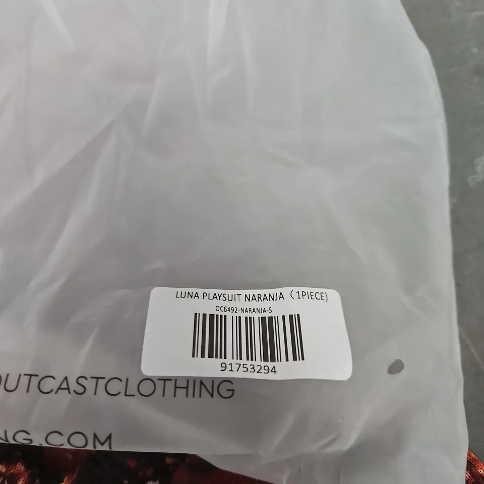 OUTCAST LUNA PLAYSUIT NARANJA – WOMEN'S SMALL UK SNAKESKIN PRINT