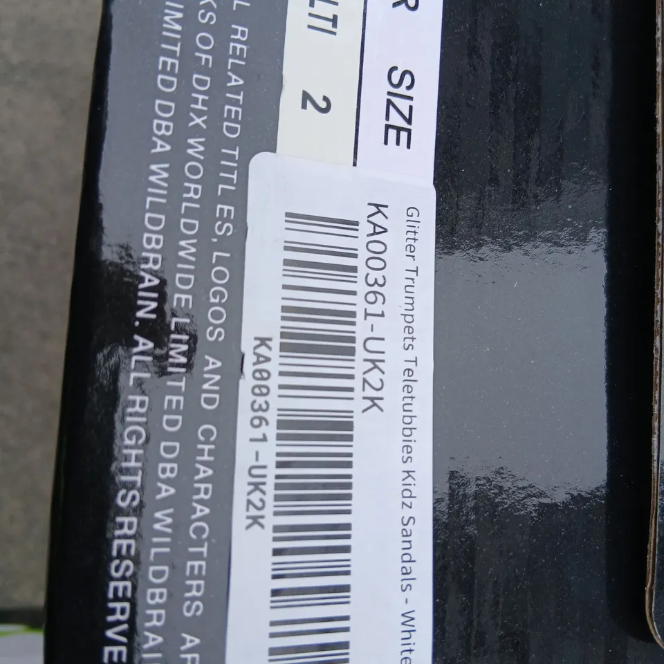 KOI KIDZ TELETUBBIES GLITTER RAINBOW SANDALS – WHITE, UK 2