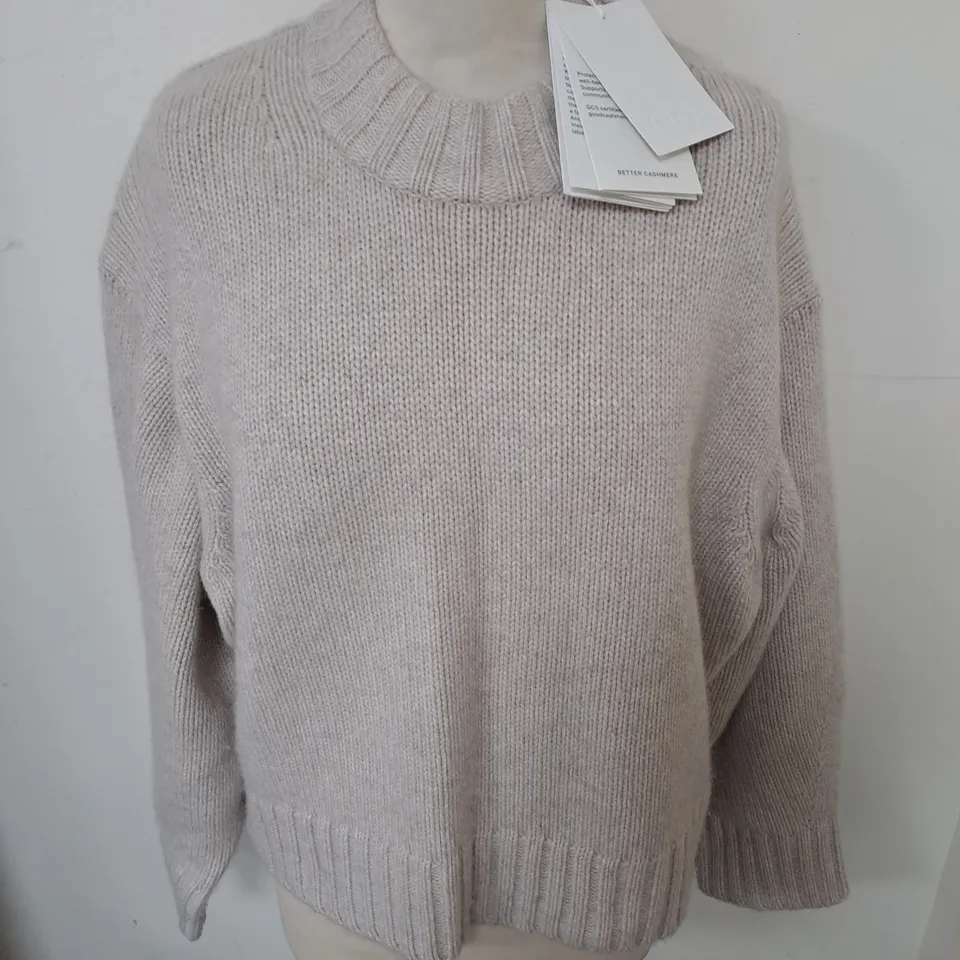 COS 100% CASHMERE JUMPER IN BEIGE - EUR XS