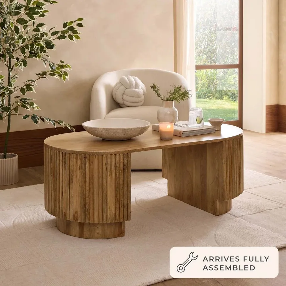 BOXED DUSK FINLEY MANGO WOOD COFFEE TABLE - NATURAL (1 BOX)