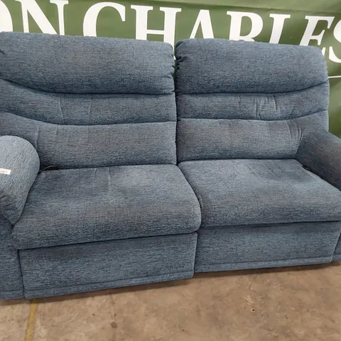 QUALITY BRITISH DESIGNER G PLAN MALVERN POWER RECLINING THREE SEATER SOFA REEF MIDNIGHT FABRIC 