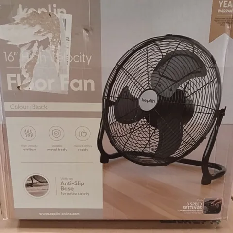 BOXED KEPLIN 16" FLOOR FAN BLACK