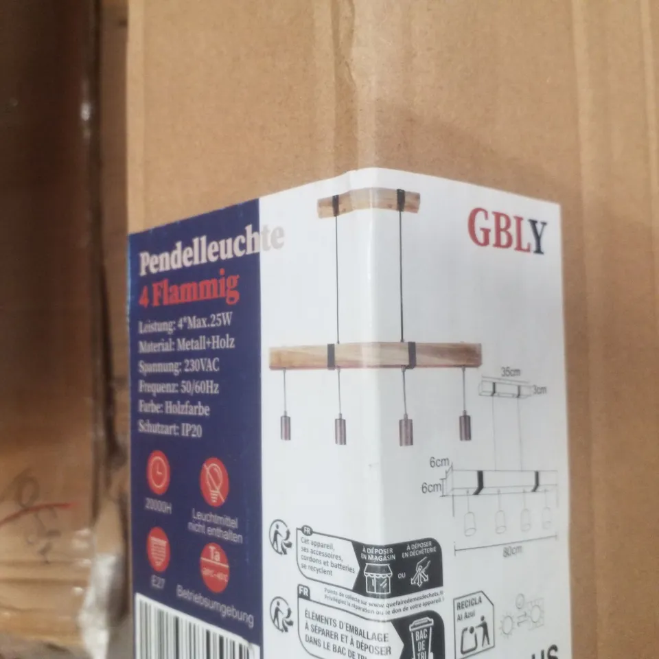 BOXED 4 LIGHT PENDANT LIGHT