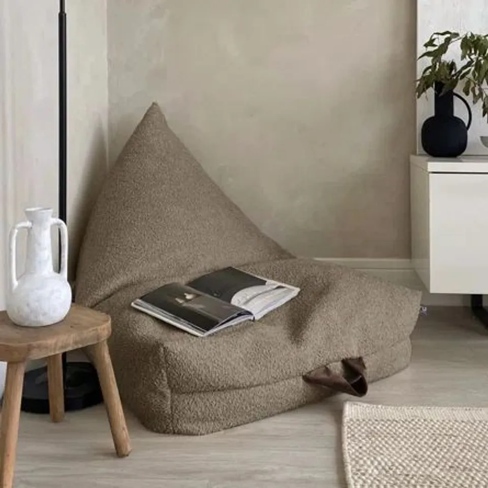 BAGGED 100% POLYESTER REFILLABLE CLASSIC BEAN BAG - OAT 