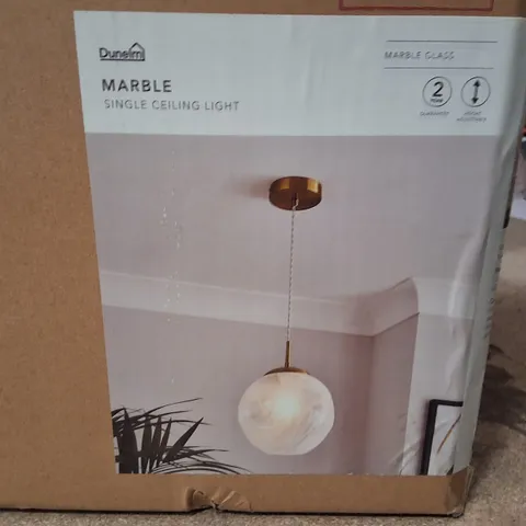 BOXED DUNELM MARBLE GLASS SINGLE CEILING LIGHT – PENDANT,