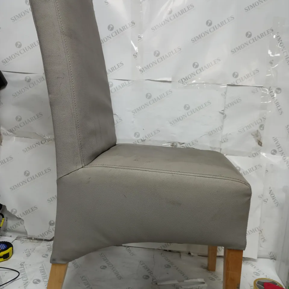 2 X CHAIRS CRÈME & GREY SET OF DINING CHAIR