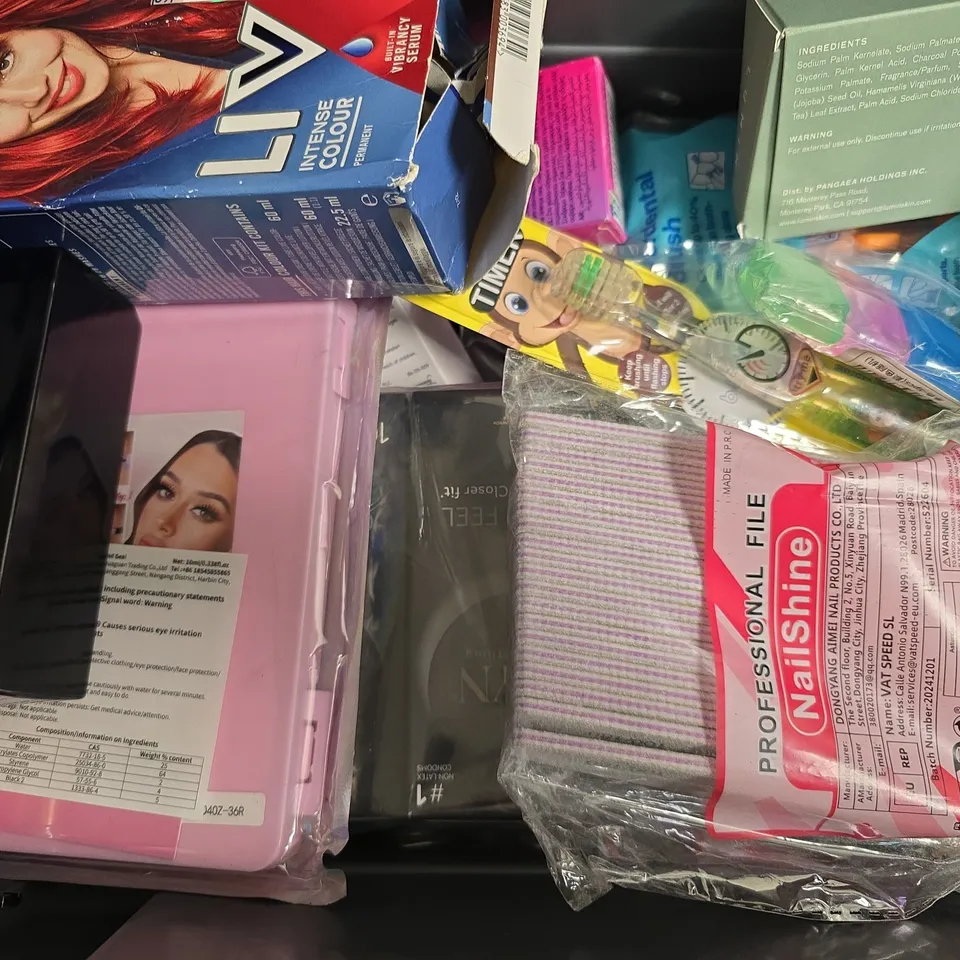 APPROXIMATELY 12 ASSORTED COSMETIC PRODUCTS TO INCLUDE MANE, TRESEMMÉ, ORAL-B, ETC