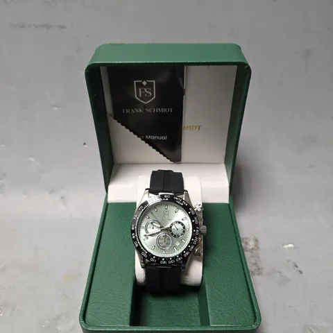 FRANK SCHMIDT WATCH – MULTI FUNCTION SUB DIALS WITH DATE – HQ RUBBER SPORTS STRAP – 3ATM WATER RESISTANT