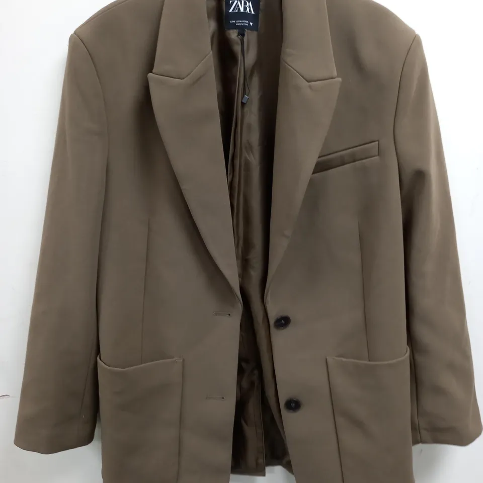 ZARA KHAKI GREEN BLAZER - EUR M