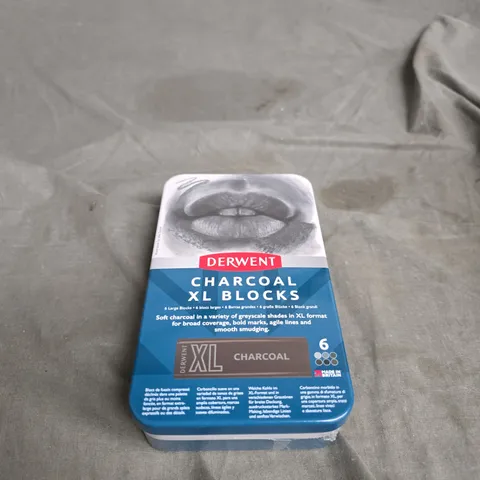 DERWENT CHARCOAL XL BLOCKS – 6 LARGE BLOCKS IN TIN (CHARCOAL DRAWING SUPPLIES)