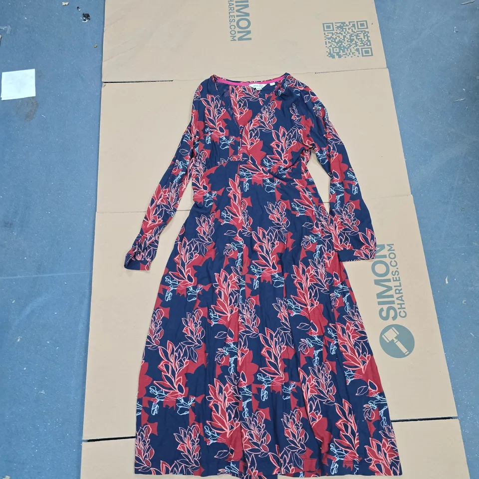 WHITE STUFF WOMEN'S NAVY FLORAL DRESS – UK 12 (US 8)