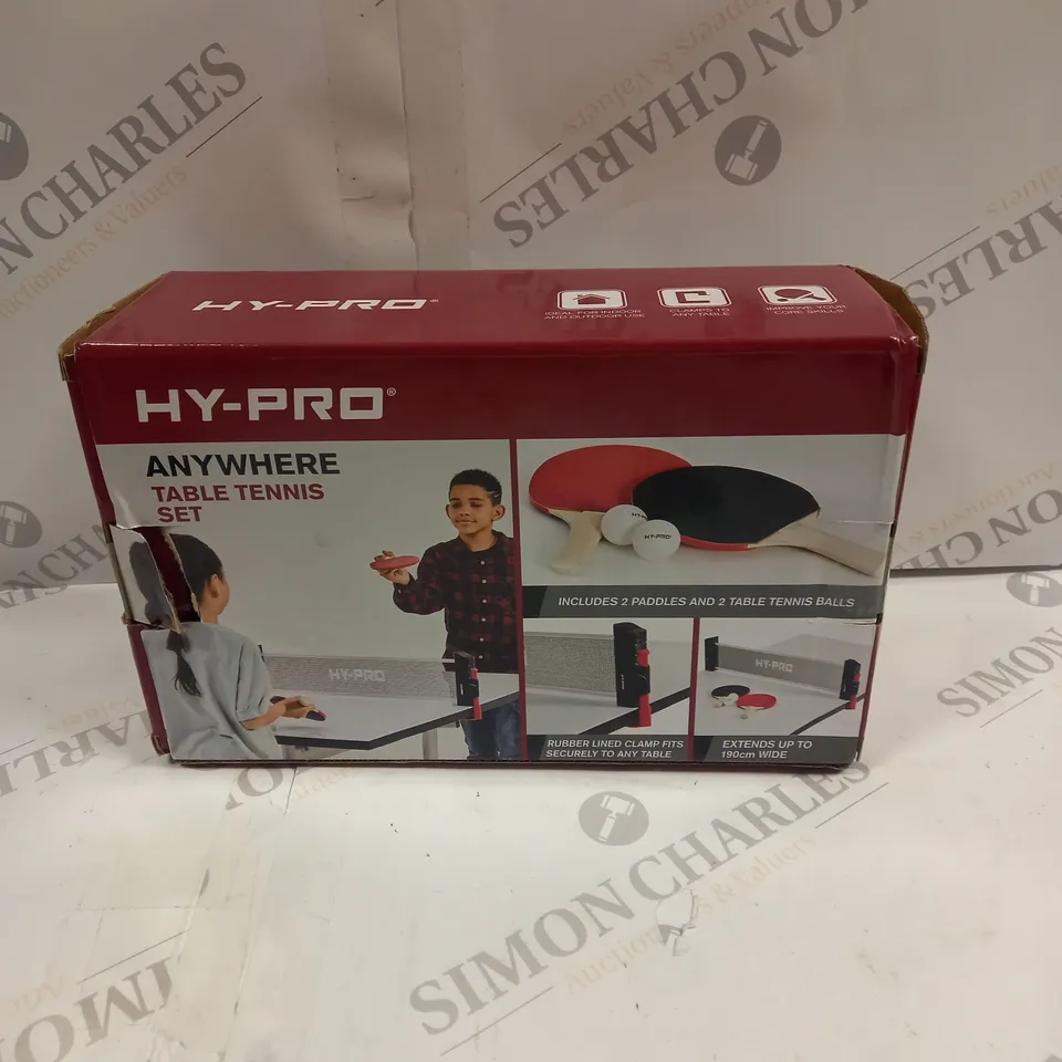 BOXED HY-PRO ANYWHERE TABLE TENNIS SET  RRP £16.99