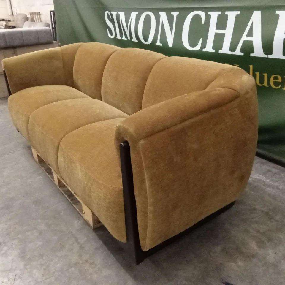 DANETTI TEAGAN OCHRE FABRIC 3 SEATER SOFA RRP £1799