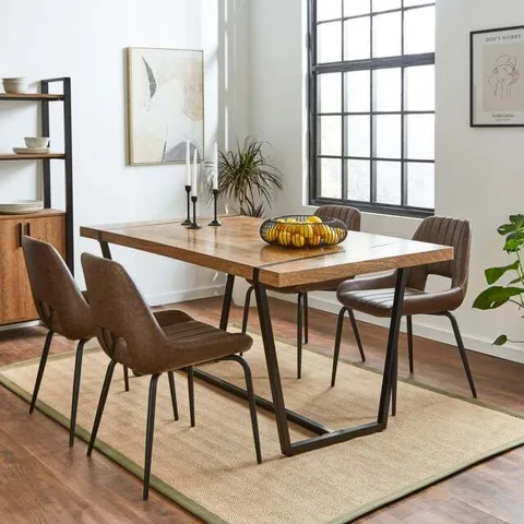 BOXED RAYNER RECTANGLE DINING TABLE - MANGO WOOD