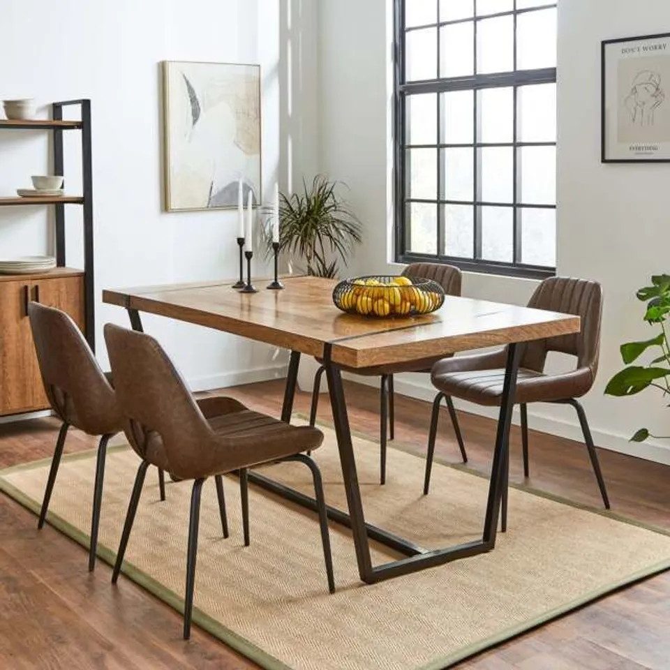 BOXED RAYNER RECTANGLE DINING TABLE - MANGO WOOD
