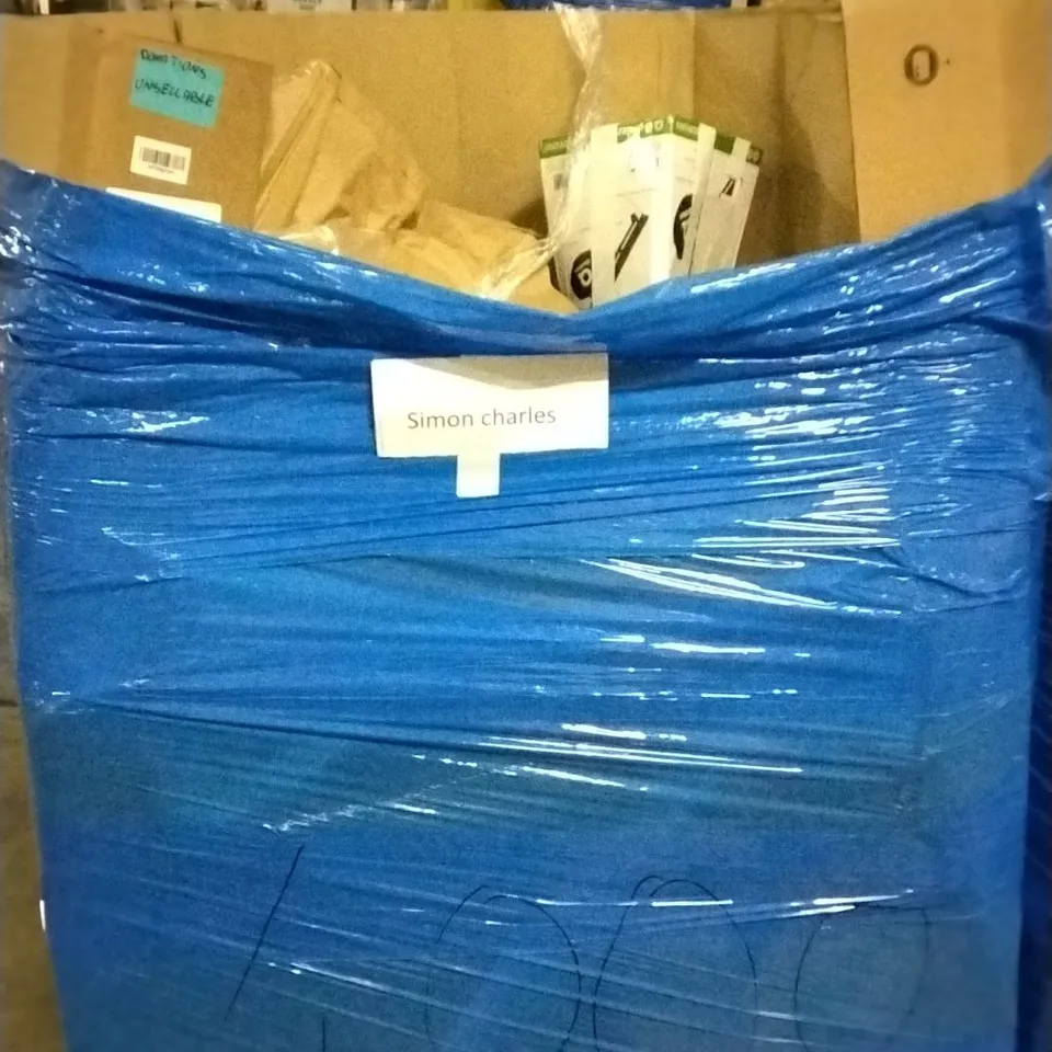 PALLET OF ASSORTED ITEMS INCLUDING TICWELL GARMENT STEAMER, VOKUL KICK SCOOTER, RHODES PRIVACY WINDOW FILM, GIOVARA PVC TREADMILL MAT, GIRAFFE TOOLS