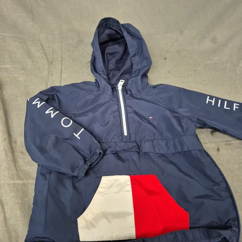 Tommy Hilfiger Navy Windbreaker Hooded Jacket - KIDS - SIZE 86
