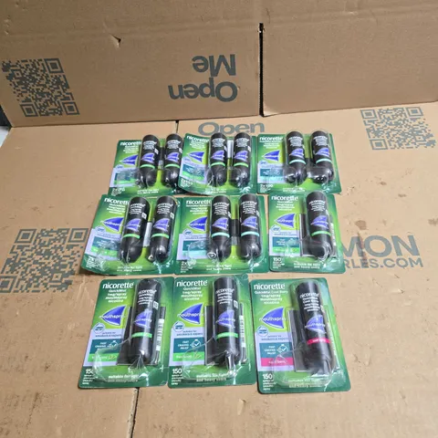 9 X ASSORTED NICORETTE QUICK MIST PRODUCTS