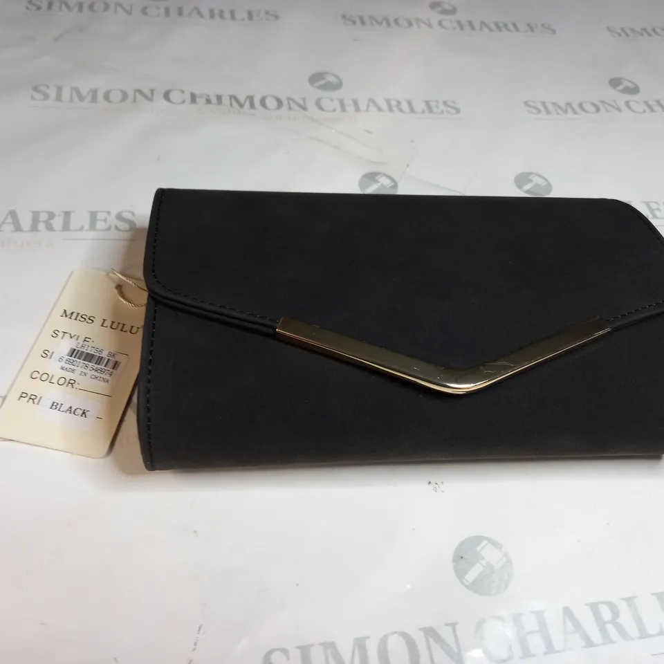 MISS LULU BLACK VELVET PURSE 