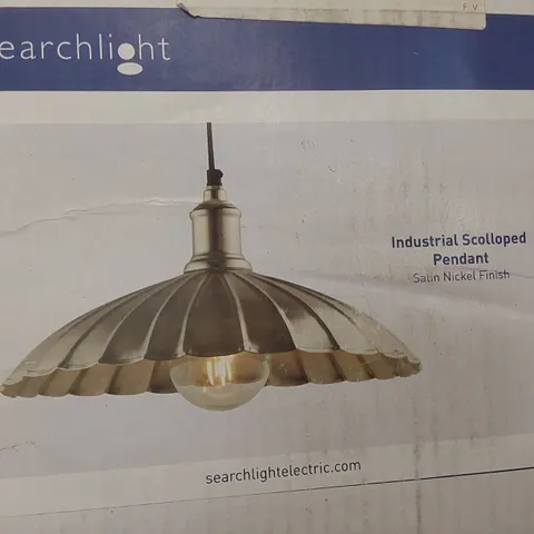 BOXED SEARCHLIGHT UMBRELLA 1-LIGHT INVERTED PENDANT, SATIN NICKEL